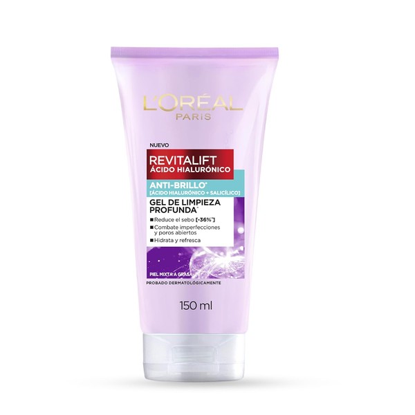L'Oréal Paris Gel Limpieza Profunda Oil Control Anti Brillo Revitalif