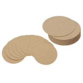 PATIKIL 4inch Circle Card Stock, 50Pcs Round Shape Cutouts Paper Thick Cardstock Coaster for DIY Craft Projects Classroom Bulletin Board Decor, Kraft Color
