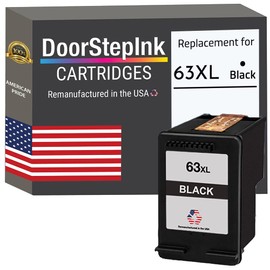 DoorStepInk Remanufactured in The USA Ink Cartridge Replacements for HP 63XL 63 XL Black for HP Envy 4512 4525 4523 HP Officejet 4655 5255 HP DeskJet 3634 2136 2134