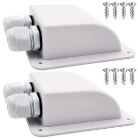 Gebildet White Waterproof Solar Cable Entry Gland, Double Cable Entry Gland for All Cable Types 6mm² to 12mm² for Solar Panels on RV Camper Van Travel Trailer Boat Cabin (Pack of 2)