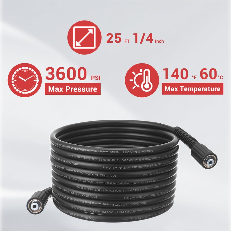 Tool Daily Pressure Washer Gun and Hose Kit, 25 FT