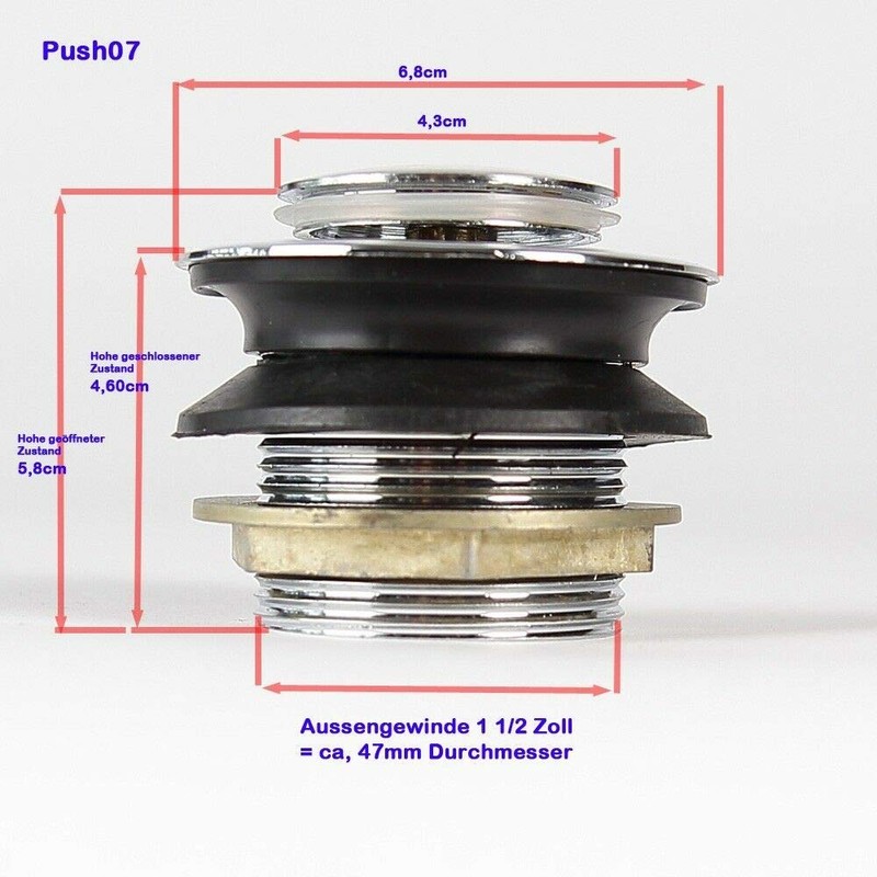 Soytich Push Up Drain Valve, Pop Basin, Click Clack Push7