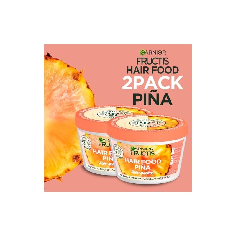 Kit Garnier Fructis HairFood Piña mascarilla para cabello frágil 2Pack