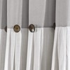 Lush Decor, Gray/White Linen Button Window Curtain Single Panel, 95"