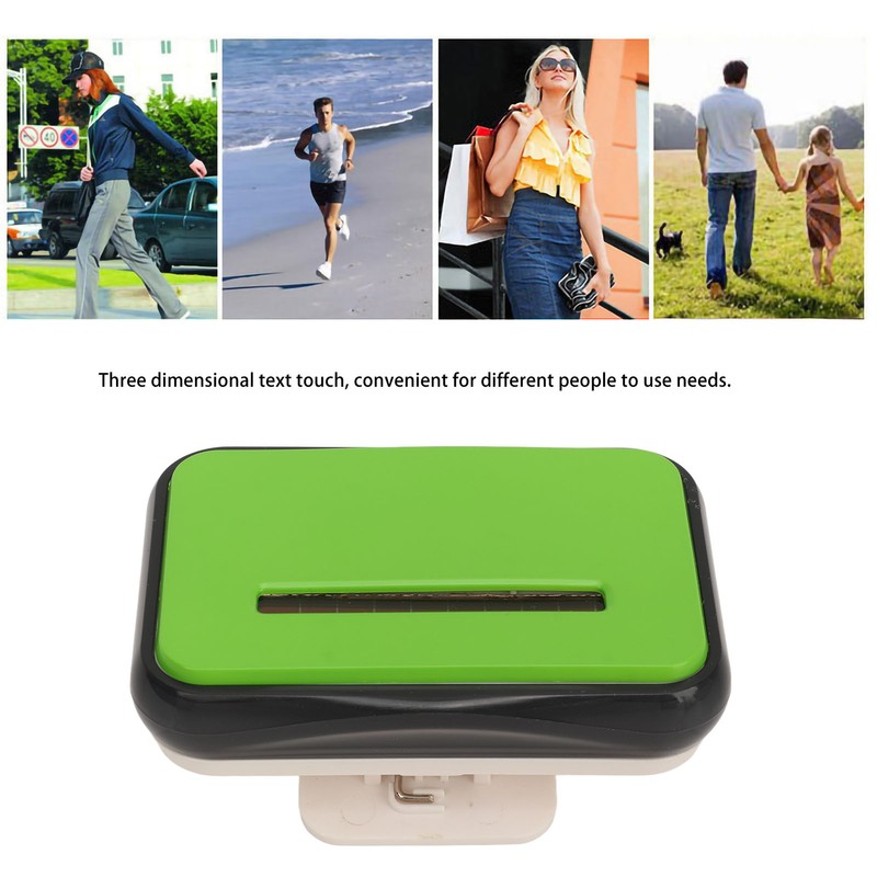 Walking Pedometer Green Solar Battery Powered Distance Calorie Counter Electronic