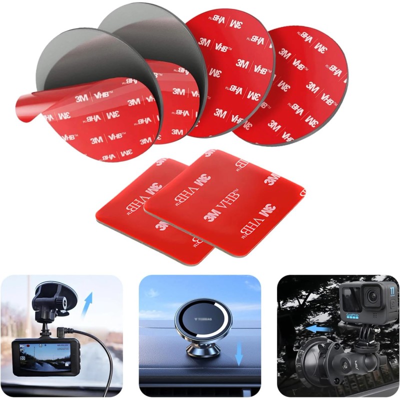 dose not apply Double Sided Adhesive Pads.Sticky Dash Cam Mounting