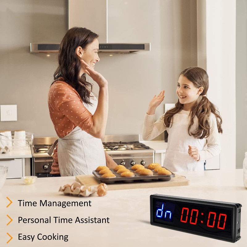 BTBSIGN LED Interval Timer Count Down/Up Clock Stopwatch with Remote
