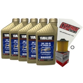Cyclemax Full-Synthetic Yamalube Oil Change Kit compatible with 1999-2009 Yamaha V-STAR 1100 CLASSIC