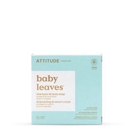 ATTITUDE Plastic-Free Shampoo and Body Soap Bar for Baby, EWG Verified, Dermatologically Tested, Vegan, Sweet Almond, 3 Ounces