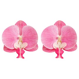 Big Flower Earrings Bohemian Elegant Acrylic Pink Blue Butterfly Orchid Artificial Flowers Phalaenopsis Orchid Floral Oversized Large Stud Earrings for Women Summer Hawaiian Beach Vacation Trendy Jewelry (Pink)