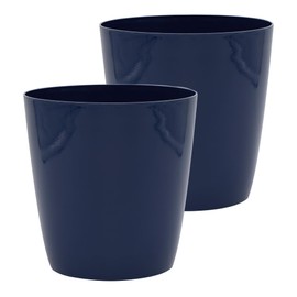 The HC Companies Aria Round Self-Watering Pot - Lightweight Plastic Planter for Herbs & More - Durable Plant Pots for Indoor Plants & Outdoor Plants (10" Sapphire Blue, Pack of 2)