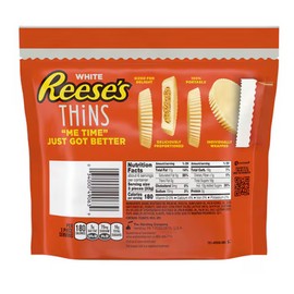 REESE'S White Chocolate Peanut Butter Cups Thins 7.37 oz Share Size Bag 4/2025