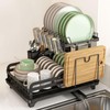 IBEDMAZIE 2 Tier Metal Dish Drying Rack Without Installation Sturdy