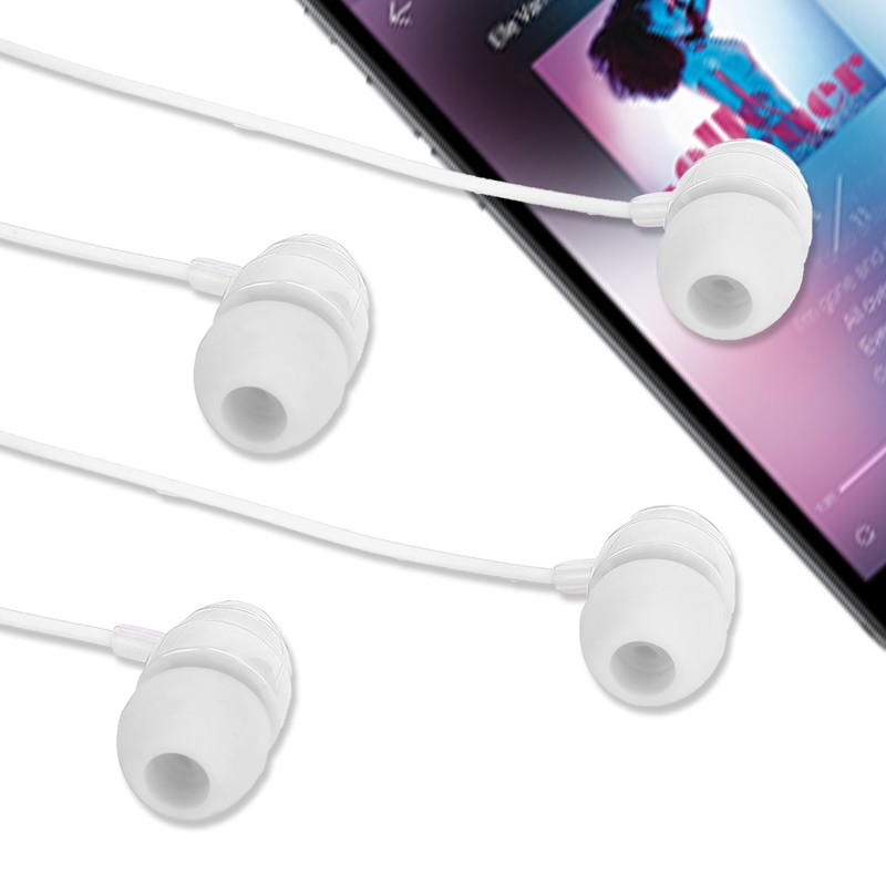 3.5mm Wired Control InEar Headphone Stereo Earphone with Microphone Wide