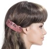 Vine Flower Etched Crystal Rhinestone Hair Barrette - Coral Pink