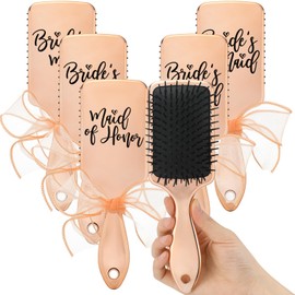 Meanplan 6 Pcs Bridesmaid Gifts Wet Hair Brush Travel Detangling Brush with Ease Knots Without Tears or Breakage Multicolor for Bachelorette Gifts Bridal Gift Bachelorette Favors