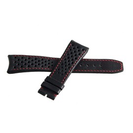 Raymond Weil Freelancer 22mm Black Leather Red Stitching Watch Band Strap TO9618 2.16