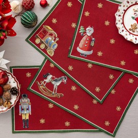 Villeroy & Boch - Toy's Delight Anniversary Set Tapestry Placemats 4-Piece Colourful Christmas Place Mat for 4 People Table Decoration Christmas Motif Cotton Polyester