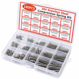 Stainless Steel Compression Spring Assortment for DIY Repairs – 30 Mixed Sizes with Storage Cases, 240/480/720 Pieces