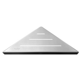 SereneDrains Stainless Steel 9" Drill in Brushed Nickel Corner Shower Shelf for Inside Shower Bathroom Corner Shelf Wall Mounted Organizer Rack Caddy Floating Heavy Duty (Brushed Stainless Steel)