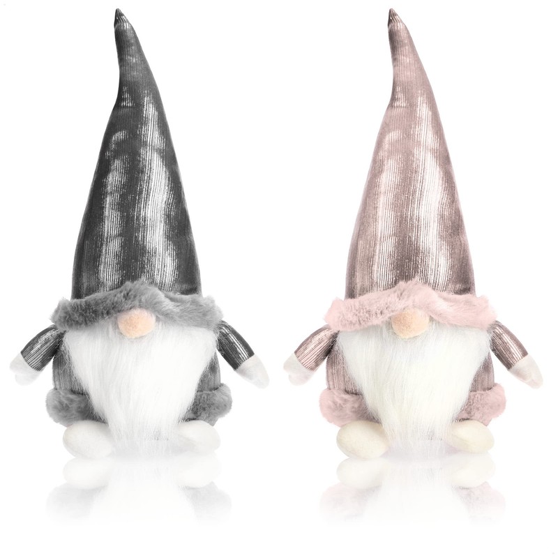 com-four® 2 x Premium Christmas Gnome for Christmas Decoration, Winter