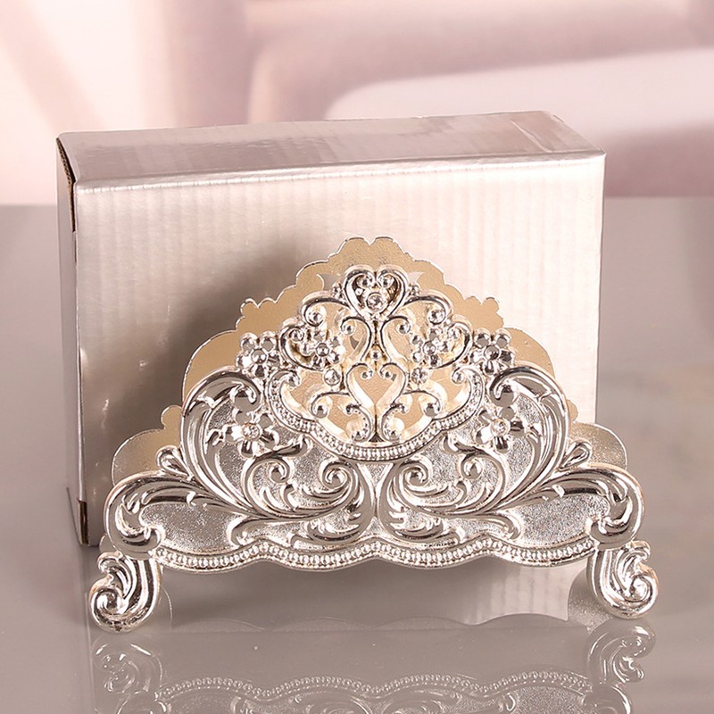 Napkin Holder European Style Metal Hollow Flower Pattern Paper Tissue