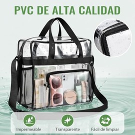 Bolsa Transparente Mujer Cosmetiquera Neceser Crossbody PVC para Concierto
