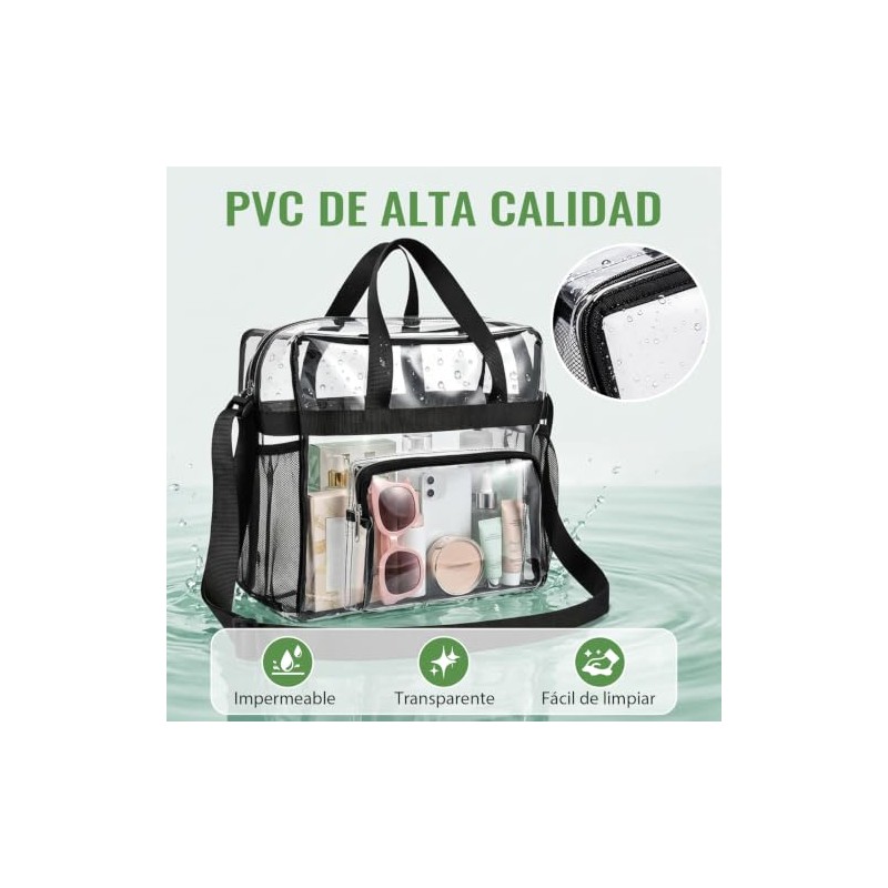 Bolsa Transparente Mujer Cosmetiquera Neceser Crossbody PVC para Concierto