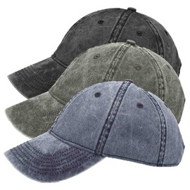 Guwfuve Paquete de 3 gorras de béisbol, unisex, gorro deportivo ajustable para adultos, Negro/Verde/Azul Marino, Grande