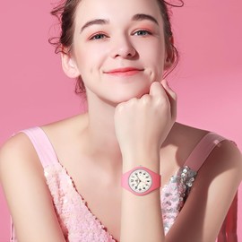 SIBOSUN Nurse Watch for Men Women Silicone Analog Quartz Jelly Watch with Second Hand Luminous Watch for Women Wrist Watch Simple Casual Watch Easy to Read Waterproof Watches Rose Red