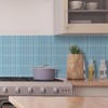 Peel and Stick Backsplash Tiles, 12" × 12" Powder Blue