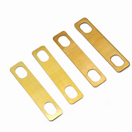 Zorveiio 8pcs Gold Guitar Neck Shims, Includes 4Pcs 0.2mm, 2Pcs 0.5mm and 2Pcs 1mm Thickness Brass Shims for Guitar and Bass Bolt-on Neck Repair Luthier Tools