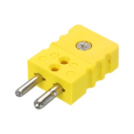 MECCANIXITY K Type Thermocouple Wire Connectors Female Plug Adapter Round Pin Temperature 220°C(428°F) for Thermocouple Sensor Probe Yellow 1pcs