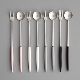 (Hottracks) Long Fork Black - (Eiffel Satin) Long Teaspoon Long Fork - 4 colors / (핫트랙스)롱포크 블랙 - (에펠샤틴) 롱티스푼 롱포크- 4color