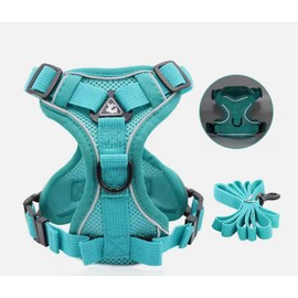 No-Pull Dog Harness, Reflective Adjustable Dog Vest Harness, Escape Proof, for Small Medium Large Dogs and Cats - Adjustable Buckle Pet Vest, Solid, S-XL, with Matching Leash (Pink, Small)