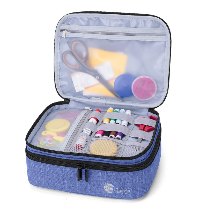Luxja Double-layer Sewing Supplies Organizer, Sewing Accessories Organizer for Needles,