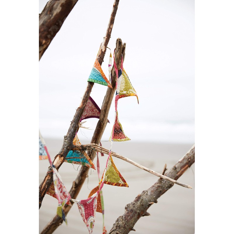Creative Co-Op Vintage Kantha Quilt Garland