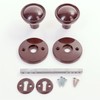 White Hinge 60mm Brown Plastic Rim Mortice Door Knob Set