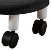 Round Low Rolling Stools Fuax Leather Universal Wheel Small Roller