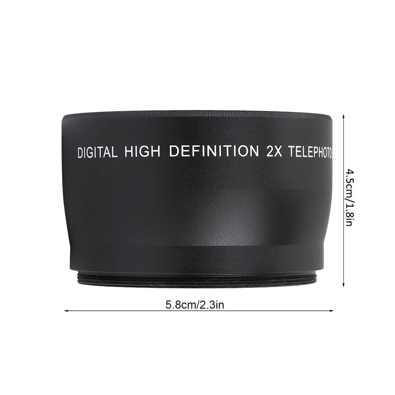 2X Magnification Universal Teleconverter Telephoto Lens, High Definition Camera Lens
