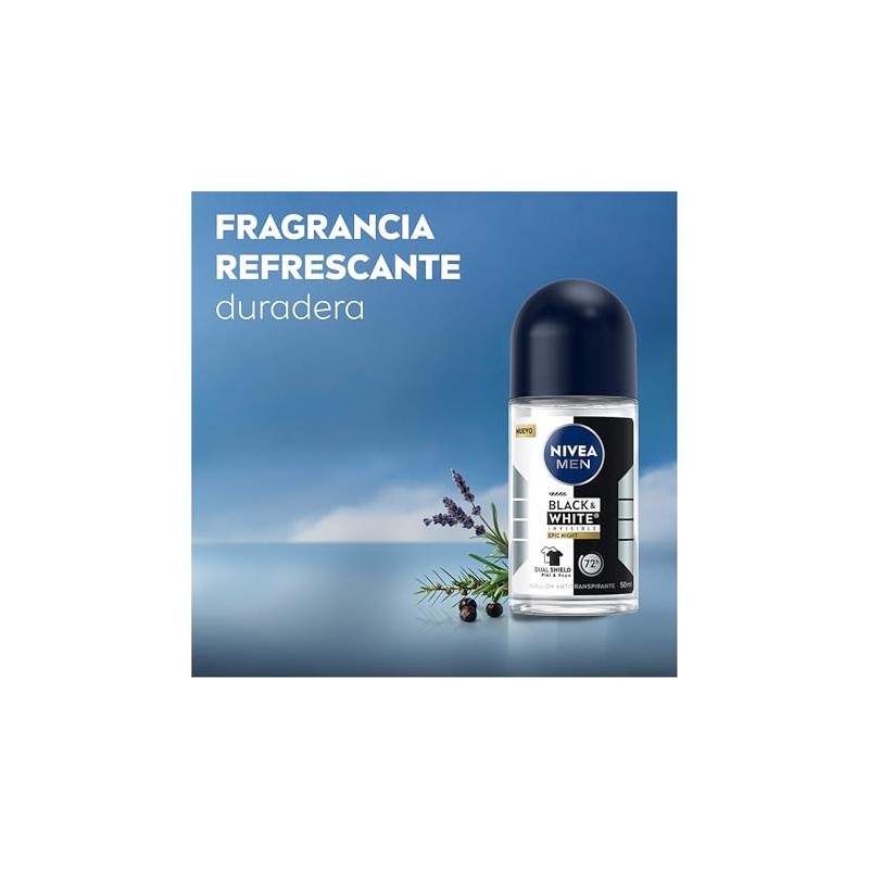 NIVEA MEN Desodorante Black & White Epic Night Roll-on 50ml