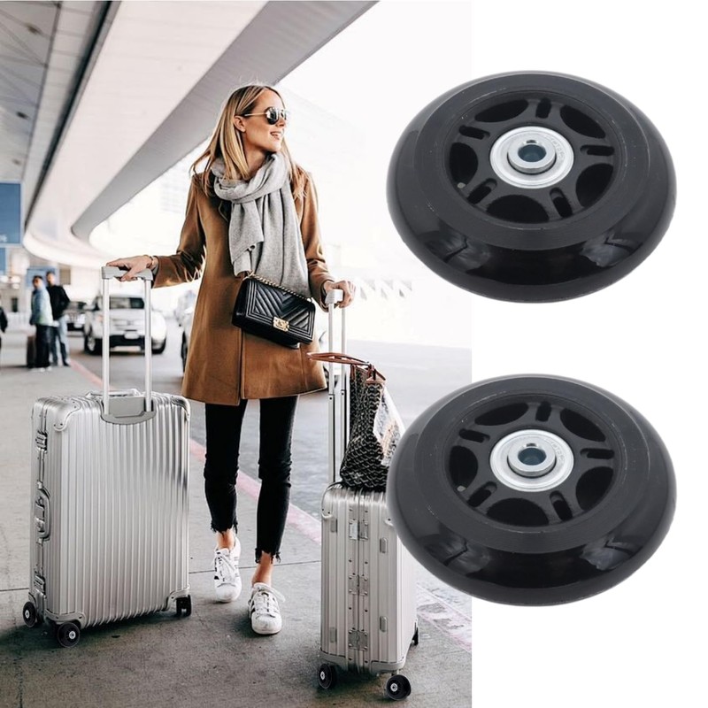 Joyangy 75 x 24mm Luggage Wheels Replacement, 2Pcs Rubber Suitcase