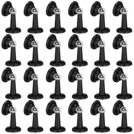 Moxweyeni 24 Pack Magnetic Door Stoppers Magnetic RV Door Stopper Stainless Steel Heavy Duty Stops RV Holder Keep Open for Wall and Floor Mounting No Drilling Stop with Adhesive Tapes(Black)