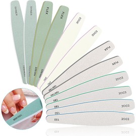 Diesisa Limas para Uñas Profesionales - 12 Limas de Uñas Lavables de Doble Cara para Uñas de Gel, Acrílicas y Naturales - Juego de Limas con Granos 100/150/180/220/240/280/1000/4000 - Kit de Manicura