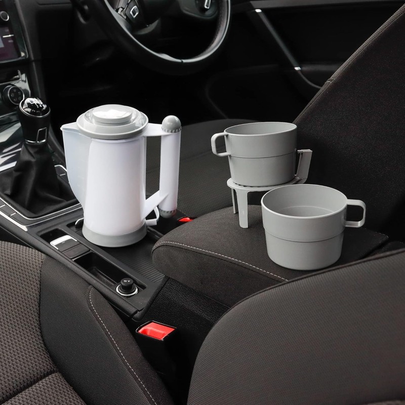 White 12v In Car, Boat, Caravan & Motorhome Travel Kettle