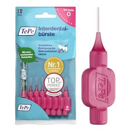 TePe Interdentalbürste, Original, Pink, 0,4 mm/ISO 0, 8 Stk., Plaque-Entfernung, effiziente Reinigung der Zahnzwischenräume, für kleine Lücken
