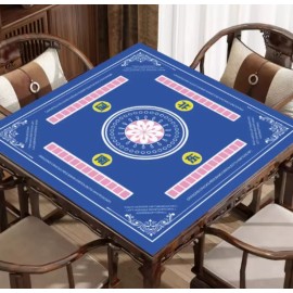 High Quality Mahjong Table Cloth Cover Mahjong Table Pad 144 Tiles Acrylic Mahjong Mahjong Game Set Mahjong Card TableSize: customized, Color: Blue Lotus