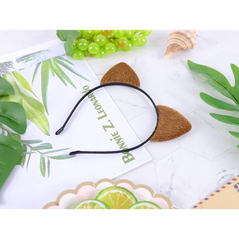Bonnie Z. Leonardo Brown Ears Headband Cat Ears Headband Furry