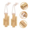 IWOWHERO 2pcs Bamboo Sisal Nail Brush for Fingernails/toe Nails Cleaning