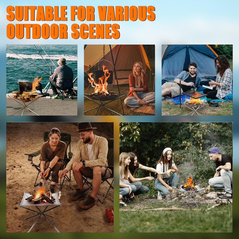 22 inch Portable Outdoor Fire Pit for Camping Upgrade Foldable